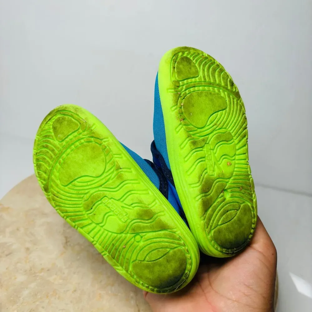 Speedo Toddler Kids Size S 5-6 Water Slip On Shoes Blue Green Beach Sand Outdoor